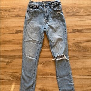Abercrombie & Fitch Light Blue Distressed Skinny Jeans